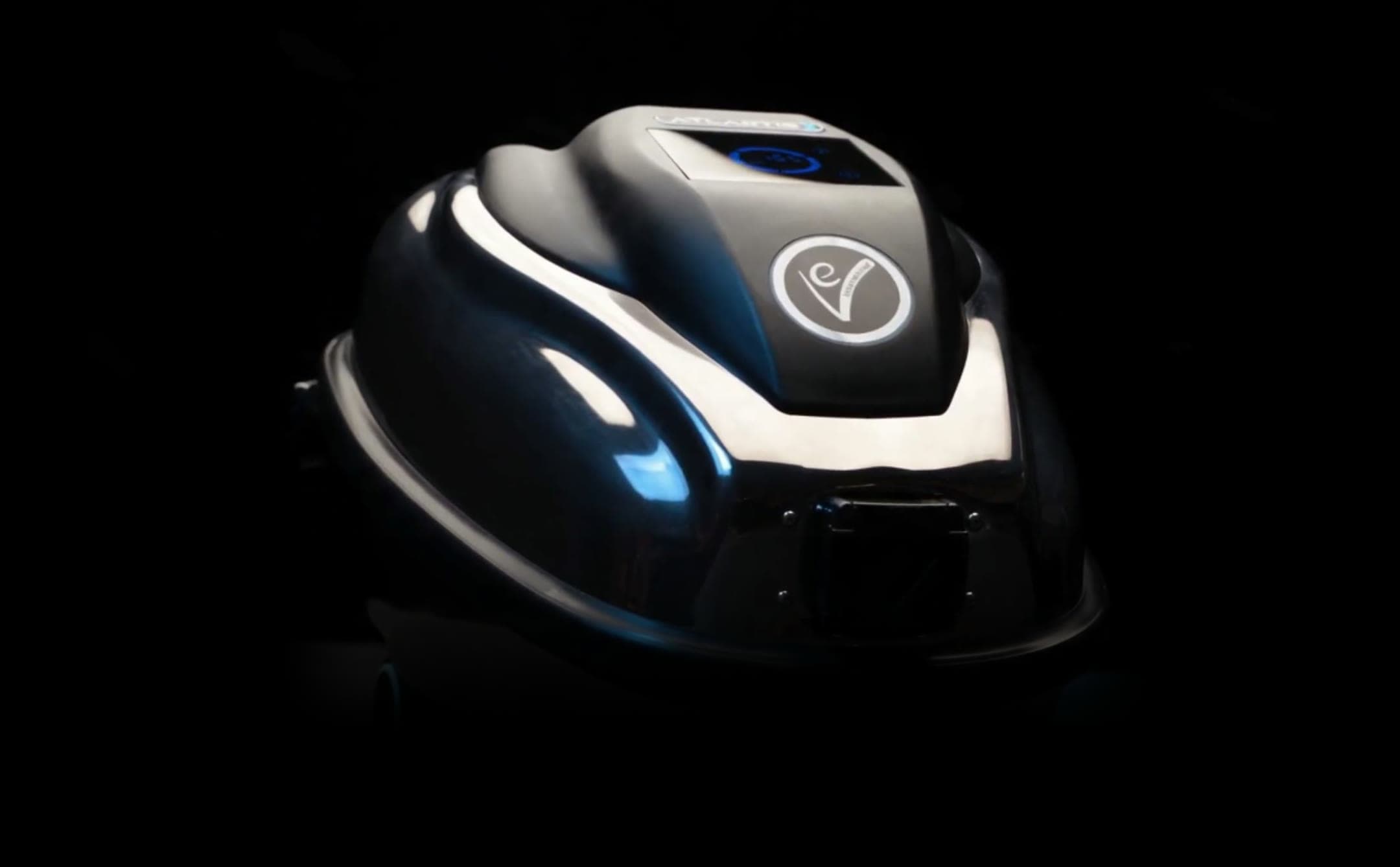 EV Atlantis X with its touch display and polished shell, on black